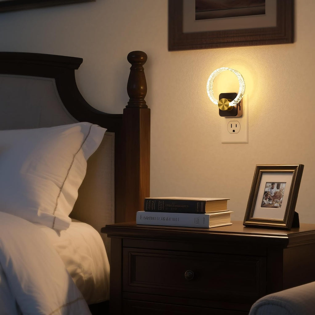 DORESshop LED Night Light, Decorative Night Light Plug Into Wall with Dusk-to-Dawn Sensor, Dimmable Nightlights, Adjustable Brightness…