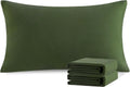 Ntbay King Pillowcase Set - 2 Pack Brushed Microfiber 20x36 Pillowcases - Soft, Wrinkle-Free, Fade-Resistant, Stain-Resistant, Olive Green…