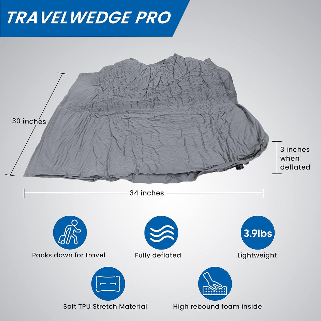 Travelwedgeoffersapremiumselectionofinflatablebedwedgeproducts Self-Inflating Bed Wedge Pillow | Lightweight for Travel | Wedge Pillow for…