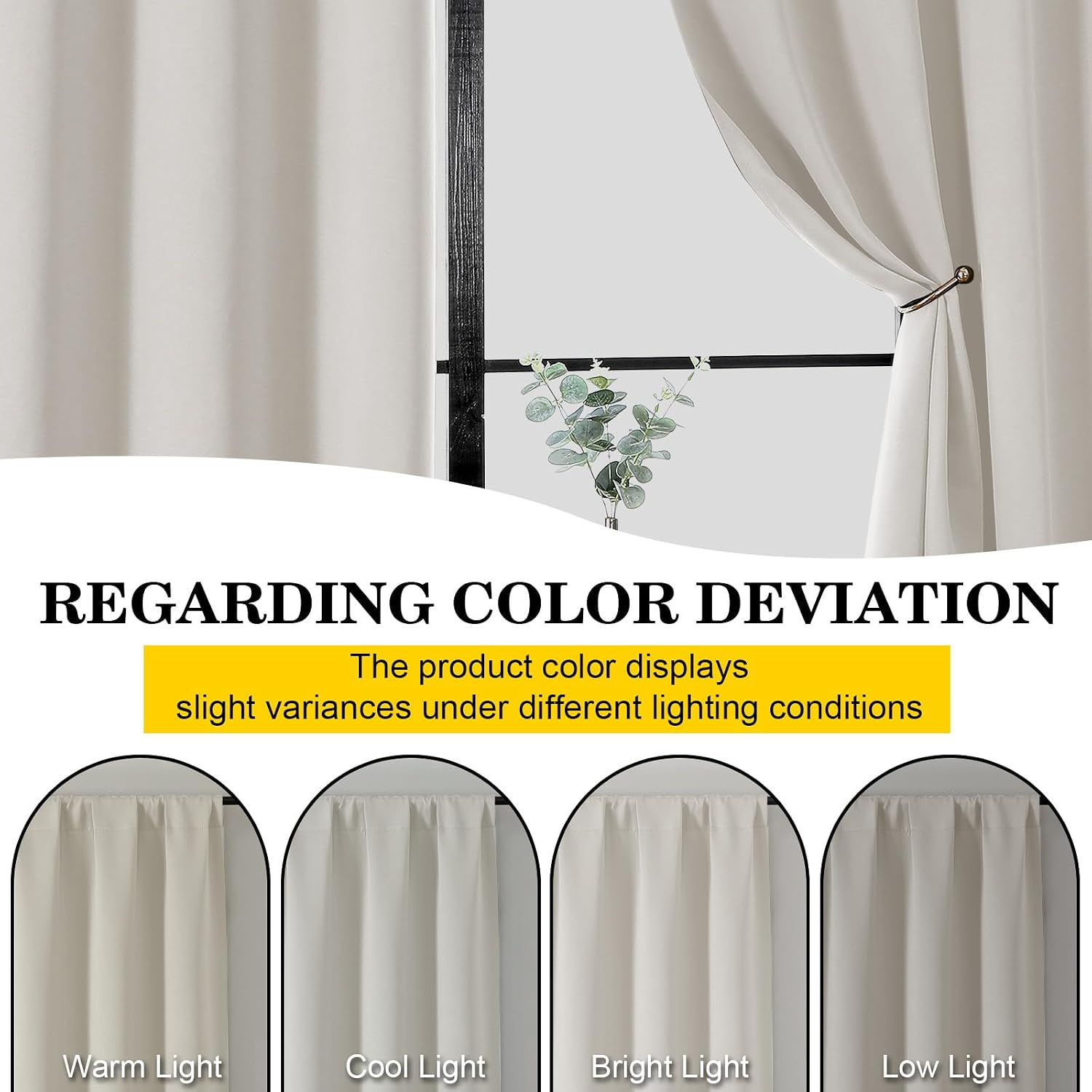 WelvetBLK Natural Curtains for Bedroom Living Room 84 Inches Long 2 Panels Set, Soft Solid Light Filtering Thermal Insulated Curtains, Mode…