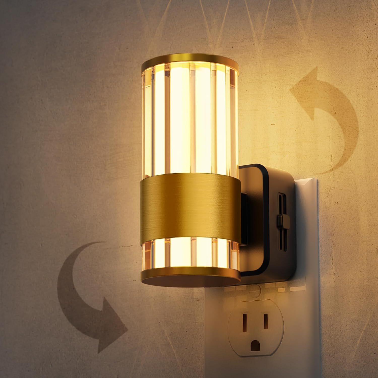 L LOHAS LED Night Light, Automatic Night Lights Plug into Wall, 0-100LM Adjustable Brightness LED Night Light, Dimmable Night Lights Plug…