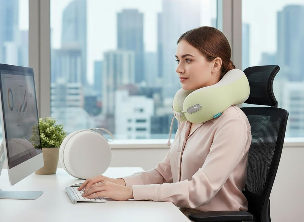 Travel Pillow with Cool Material, Neck Pillow for Traveling 100% Pure Memory Foam, Travel Neck Pillow with Hard Case, Airplane Pillow for…