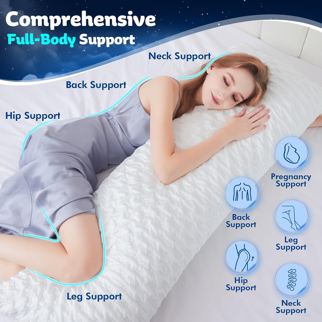 KUCEY Body Pillow for Side Sleeper with Neck and Shoulder Pain, Adjustable Shredded Memory Foam Pillows, Cooling Pillow for hot Sleepers…
