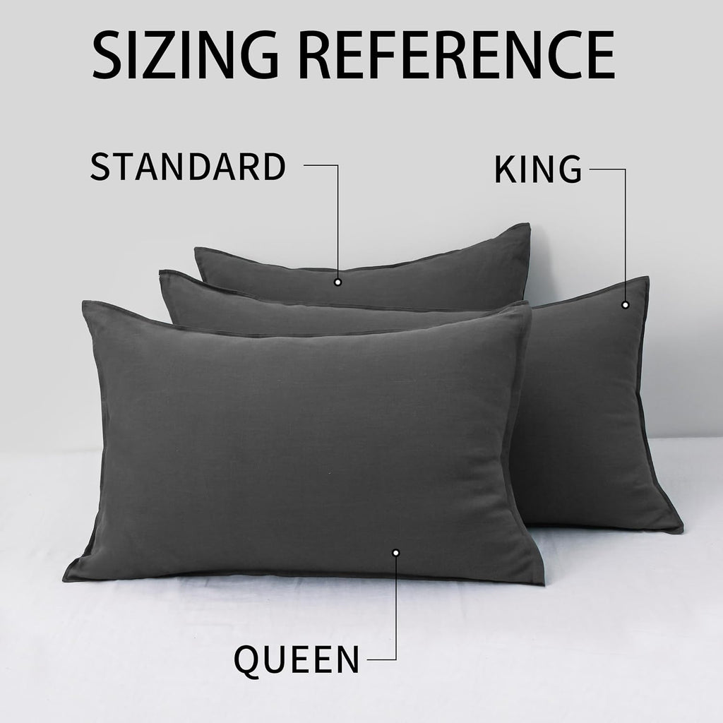 Chuffed Linen Pillow Cases 2 Pack 100% Linen King Size Pillowcases, Breathable and Cooling Washed Pillow Shams with Zipper Closure, 20x36 I…