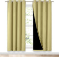 Nicetown Paler Yellow Full Shade Curtain Panels, Pair of Energy Smart & Noise Blocking Out Blackout Drapes for Dining Room Window, Thermal…