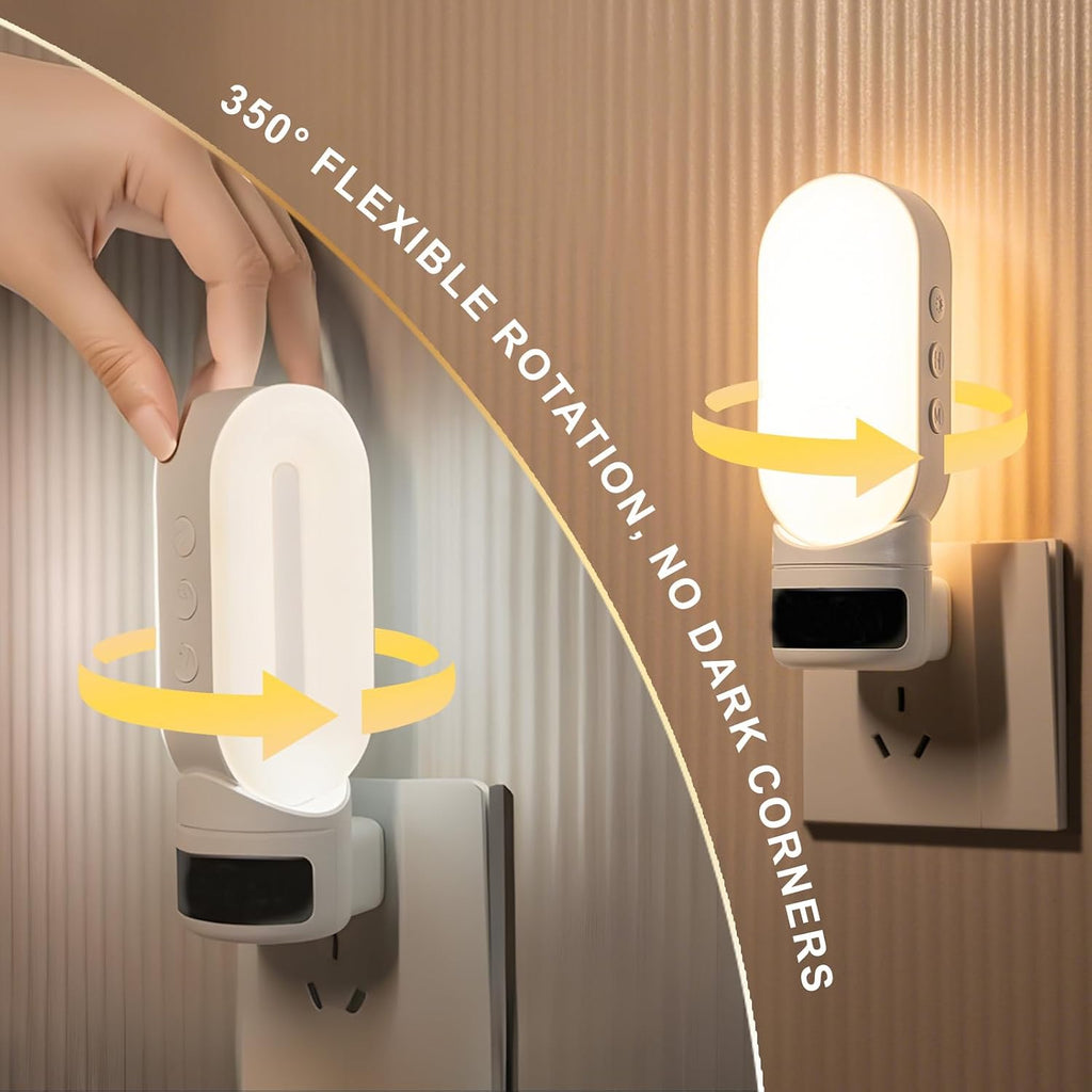 Night Lights Plug Into Wall LED Night Light with Digital Clock for Bedroom/Bathroom/Hallway, Remote Control, Plug-in Wall Mount…