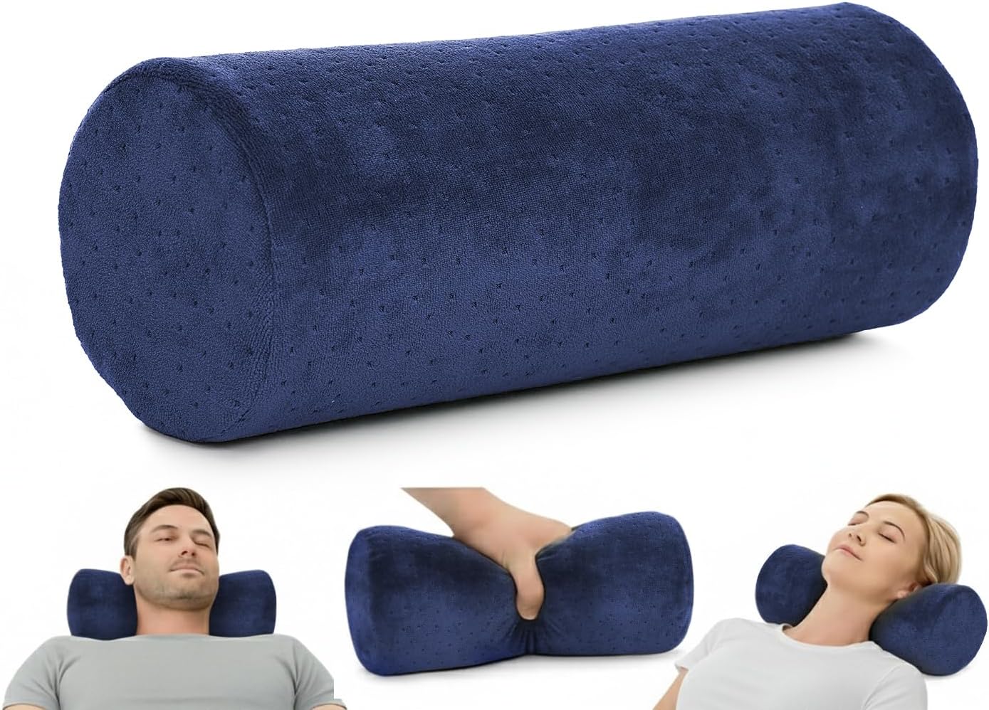 AllSettHealth AllSett everyday comfort Round Cervical Roll Cylinder Bolster Pillow with Removable Washable Cover, Ergonomically Designed…