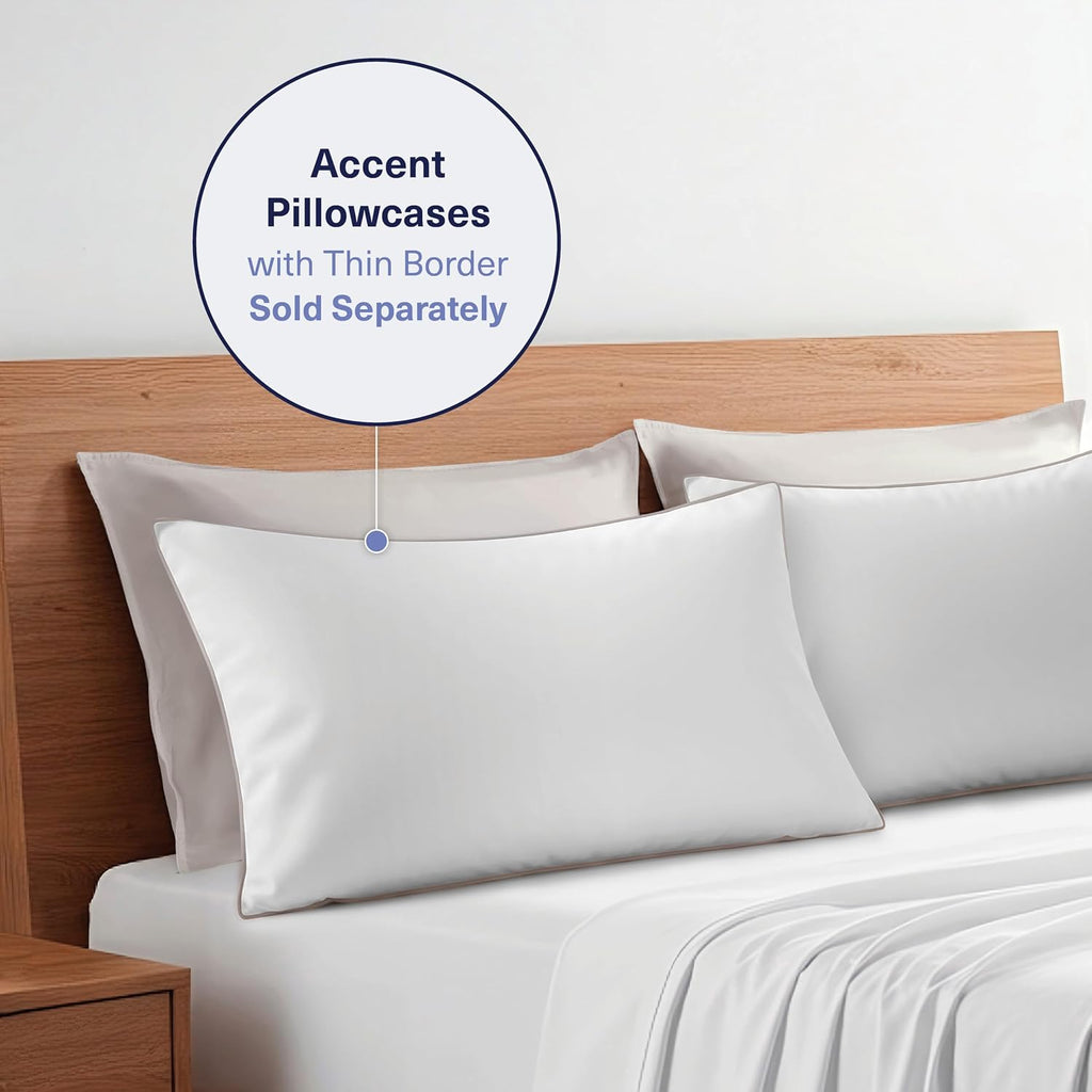 KickoffHome Kickoff Viscose Bamboo Pillowcase, Standard, Set of 2, 100% Organic Hidden Zippered Viscose Bamboo Pillow Case Standard Size, C…