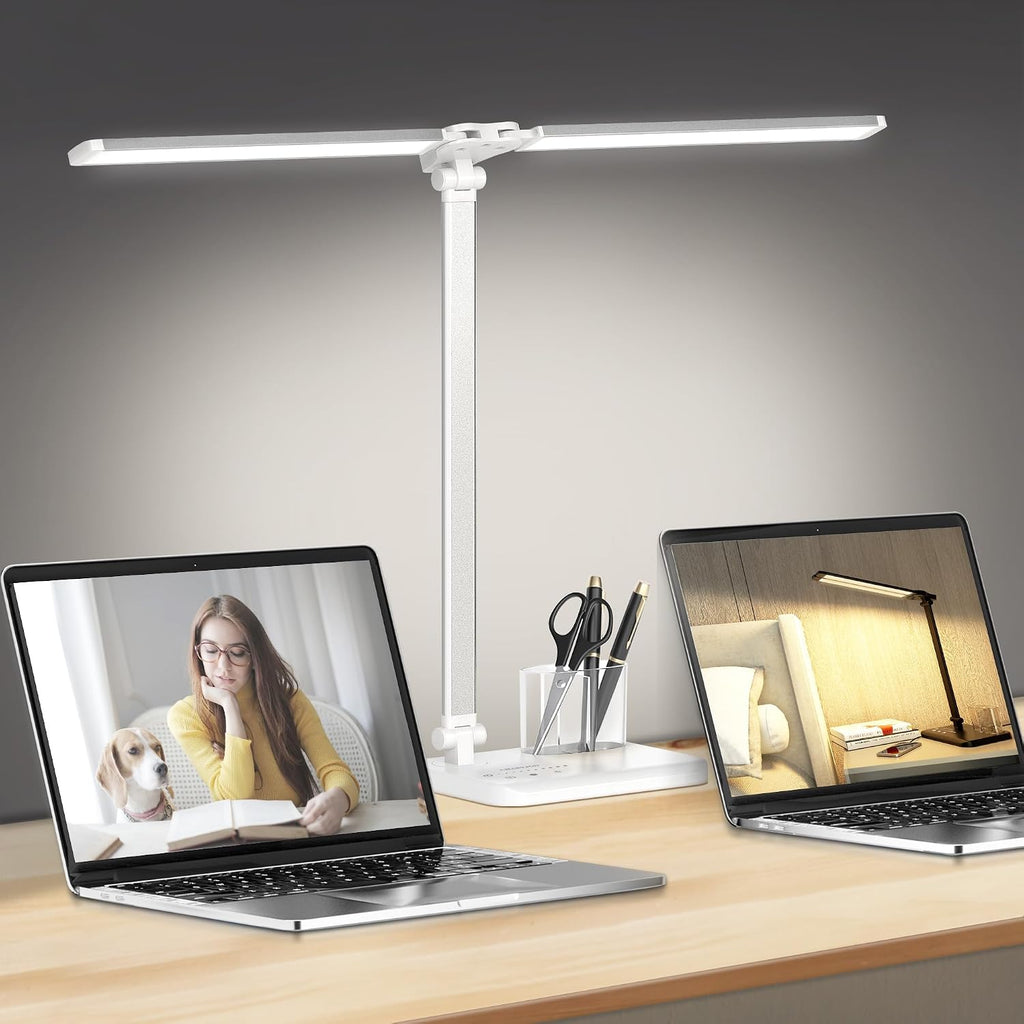 LED Desk Lamp Dimmable Table Lamp with USB Charging Port, 50 Lighting Modes, Adjustable Foldable Dual Swing Arm Architect Desk Lamp for…