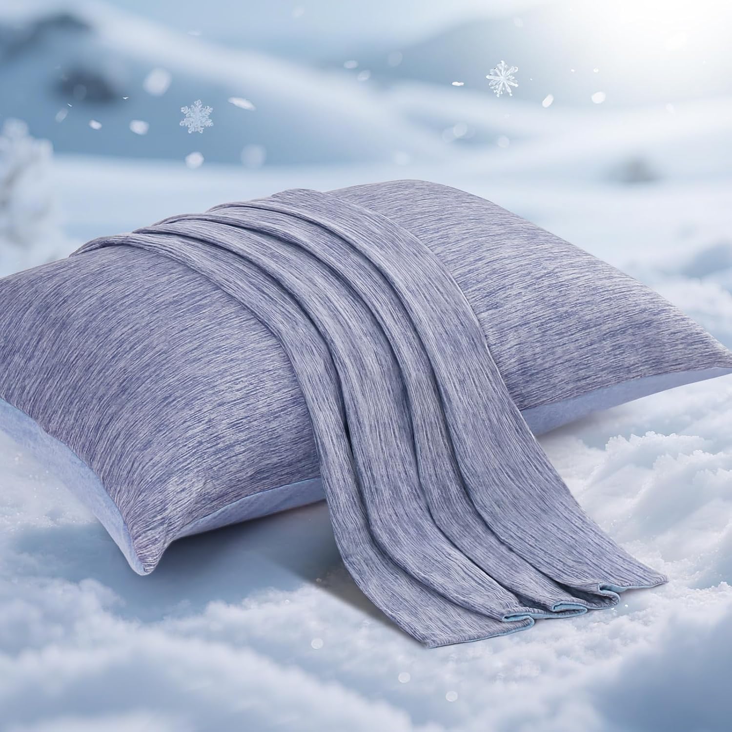 Elegear Cooling Pillow Cases for Hot Sleepers, Japanese Q-Max 0.5 Cooling Pillowcases, Both Sides(Cooling/Cotton), Breathable Soft Pillowca…