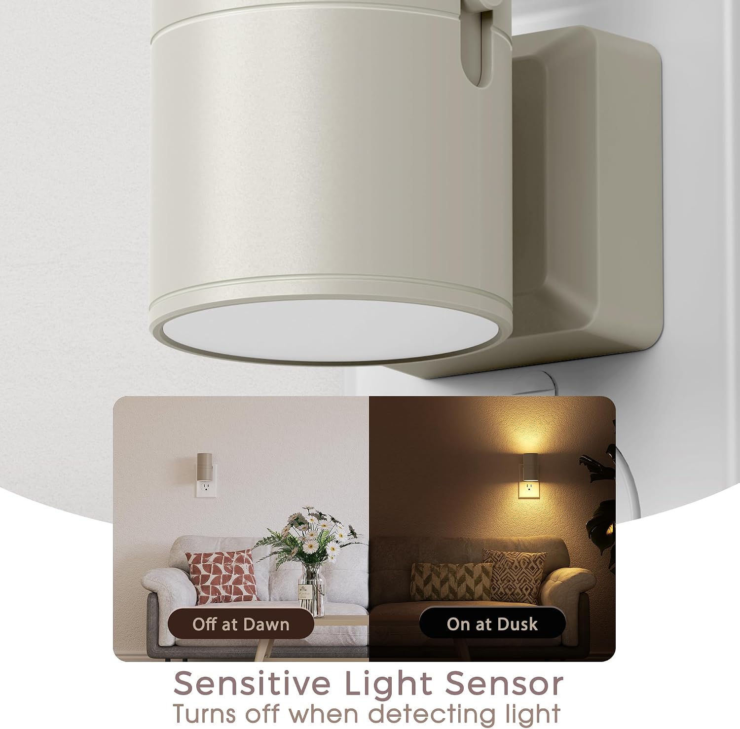 Briignite Night Lights Plug into Wall, Modern LED Night Light Plug in, Dusk to Dawn Sensor, Soft White 3000K, 0-100LM Adjustable…