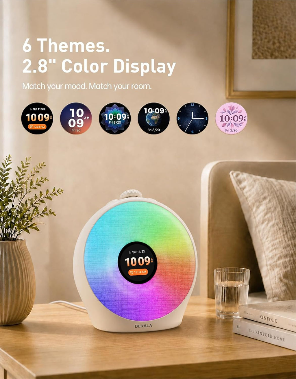 Dekala Sunrise Alarm Clock for Heavy Sleepers with Pulse Wake, Sunset Sound Machine with Breathing Ambient Light, Loud Alarm for…
