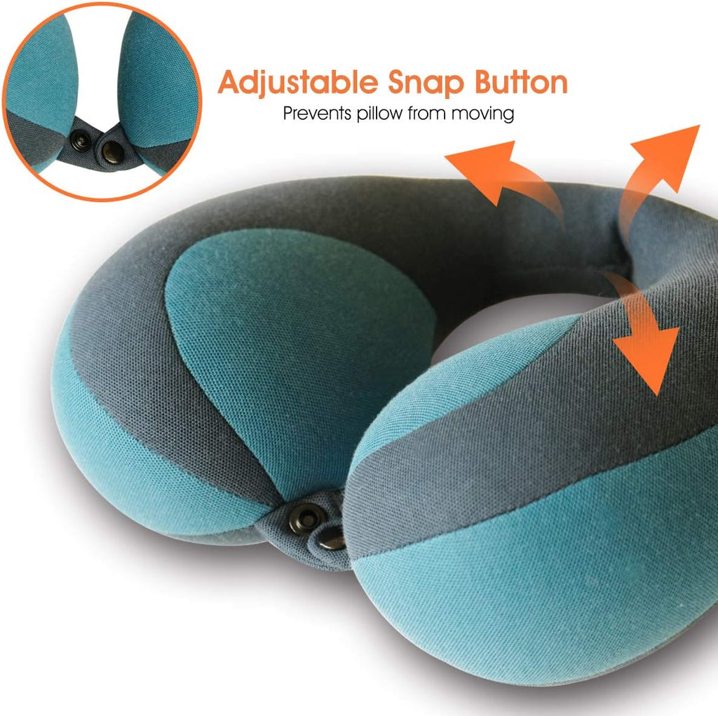 Infanzia Chin Supporting Travel Neck Pillow, Comfortably Supports and Helps Support Head and Neck - Gifts for Toddler/Child/Kids, Blue Cott…