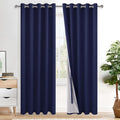 Xwzo 100% Blackout Curtains 84 Inches Long with Tiebacks- Noise Blocking & Energy Efficiency Window Draperies Grommet Top with Black Liner…