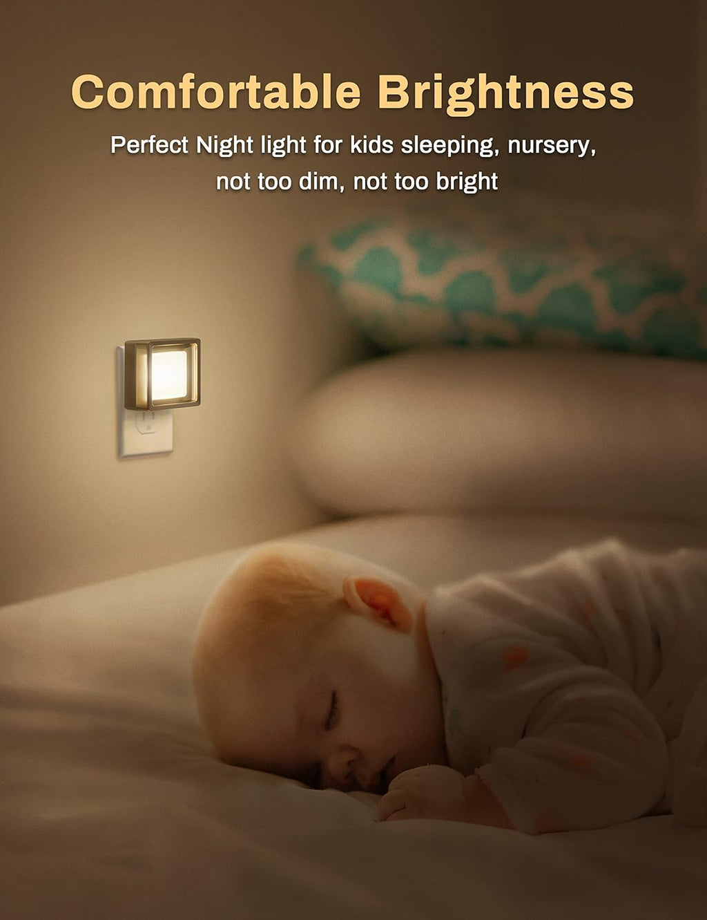 DORESshop LED Night Light, Night Lights Plug Into Wall [2 Pack] with Dusk-to-Dawn Sensor, Dimmable Nightlights, Adjustable Brightness for…
