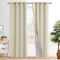 Xwzo 100% Blackout Curtain Panels - Thermal Insulated Black Liner Curtains, Noise Reducing and Heat Blocking Drapes for Hall and Studio Win…