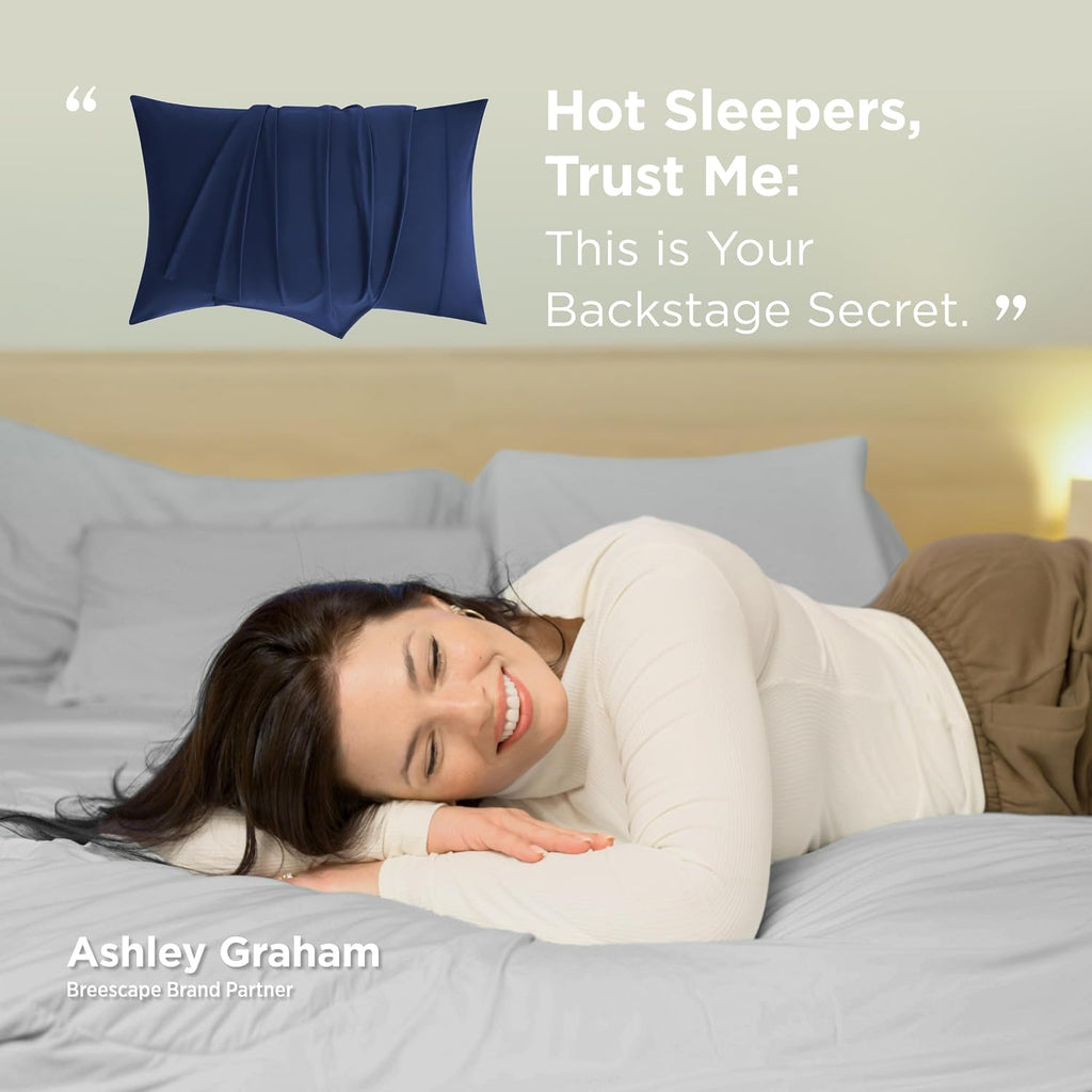 Breescape Cooling Pillow Cases King Size - BlendTekTM Dry & Cool Technology for Hot Sleepers and Night Sweats, Ultra Soft & Smooth Pillowcas…