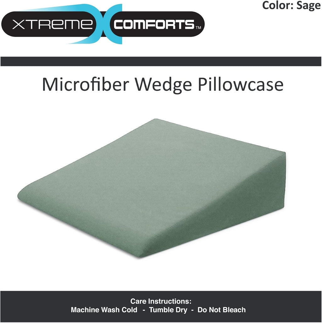 XtremeComforts Xtreme Comforts Wedge Pillow Cover - Allergy-Friendly & Easy to Clean Cover - Fits Our (27" x 25" x 7") Wedge Pillow – Sage…