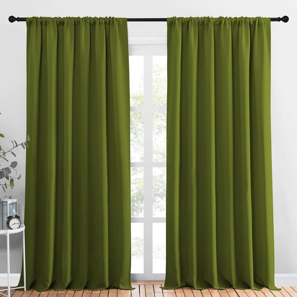 Nicetown 2 Panels Blackout Curtains, Rod Pocket Thermal Insulated Drapess for Bedroom, Privacy Protection easy maintenance Heavy Duty…