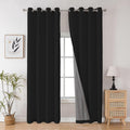 Joydeco Black Blackout Curtains 120 Inches Long, Extra Long Black Out Curtains 108 Inch Long for Living Room Bedroom, Total Room…