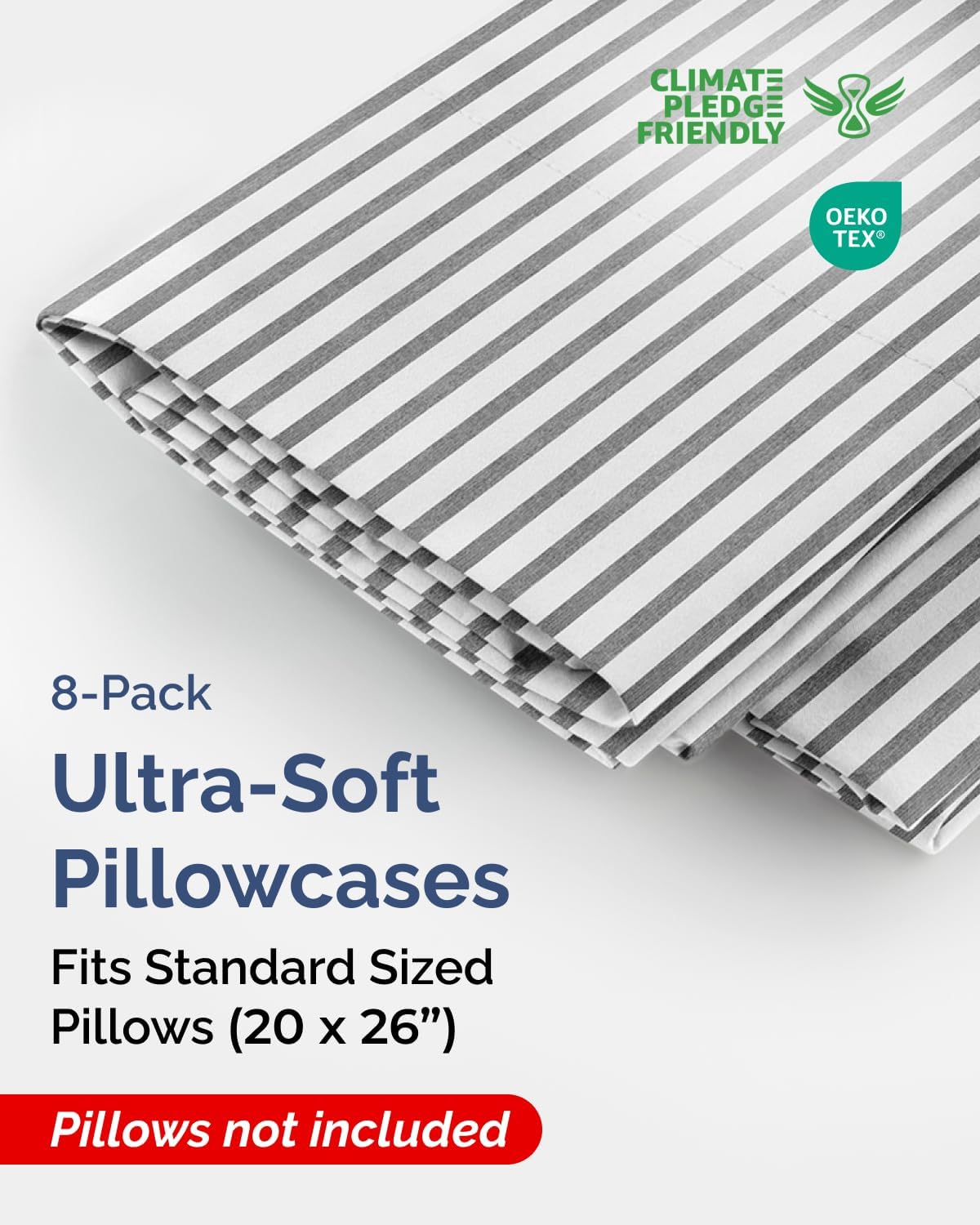 Standard Pillow Cases Set of 8 - Ultra Soft Hotel Quality Pillowcase Covers - Comfy & Wrinkle Free - Shrink & Fade Resistant - Machine…