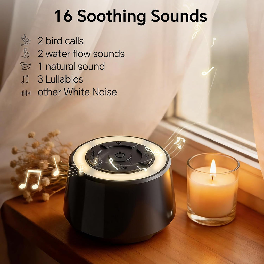 SPLENPAW Noise Sound Machine with 16 Soothing Sounds, Memory Function, 3-Color Night Light White Noise Machine for Adults, Babies &…