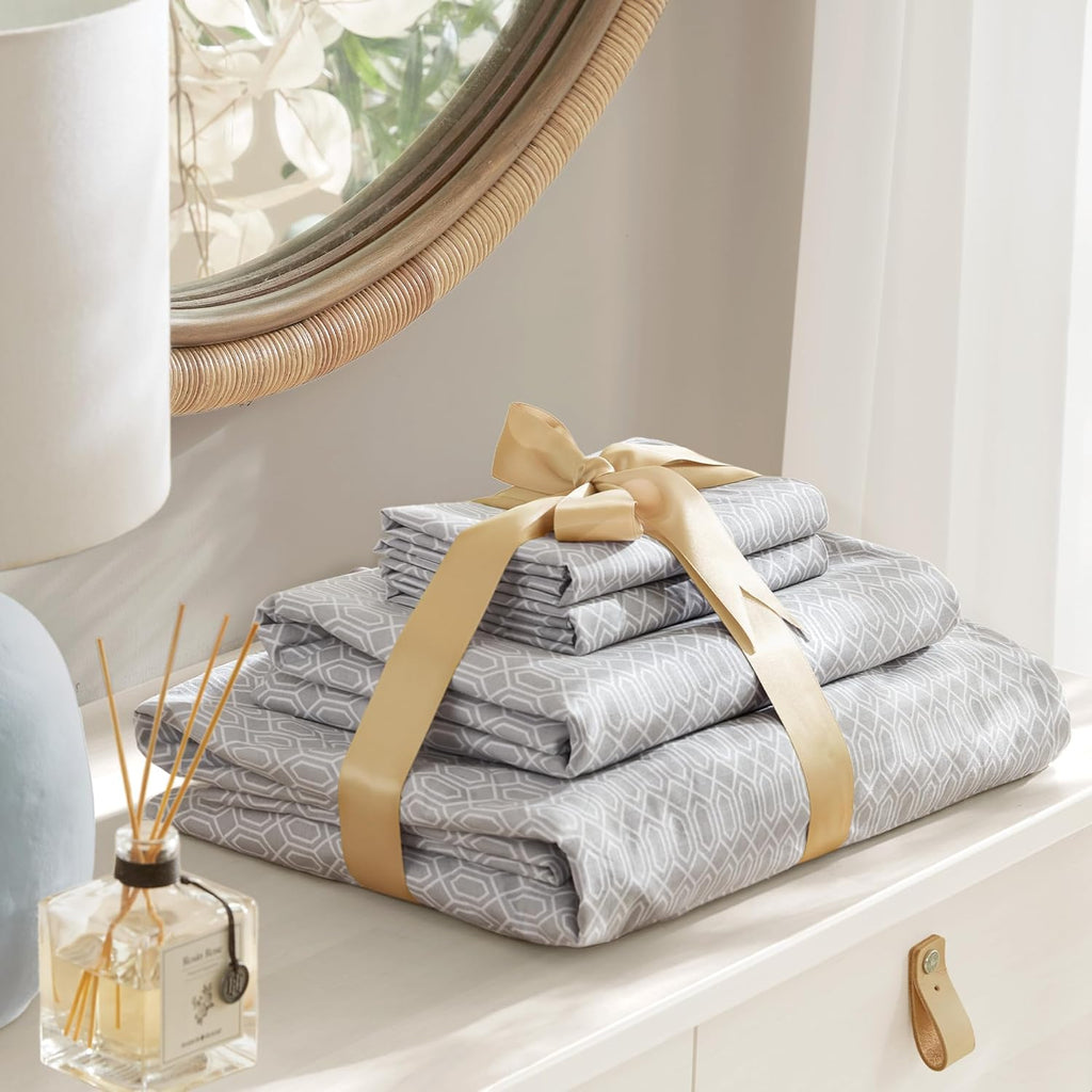 ComfortSpaces Comfort Spaces 100% Cotton Sheet Set Breathable, Lightweight, Soft with 14" Elastic Pocket Fits up to 16" Mattress, All Seaso…