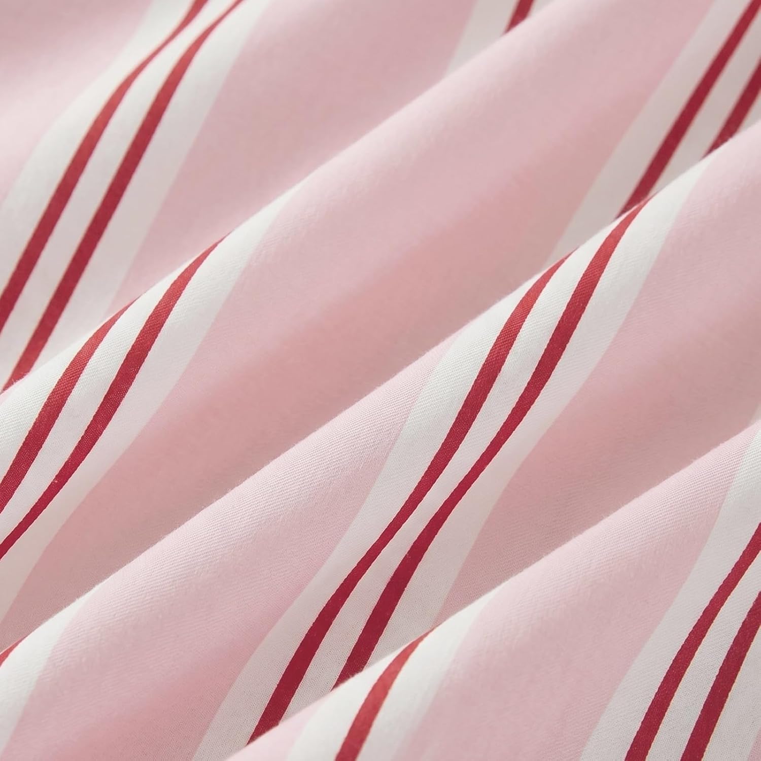 Merryword Standard Size Pillowcases, 100% Cotton Pillow Cases, Pink Striped Pillowcases, Soft Breathable Ribbon Stripe Pillow Covers, Set o…