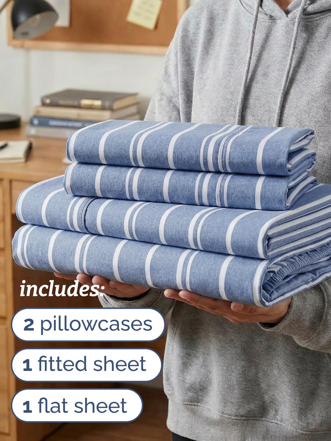 Twin XL 4 Piece Sheet Set - Comfy, Breathable & Cooling - Soft Hotel Luxury Bedding for Women, Men, Kids, Teens & Children - 1 Flat & 1…