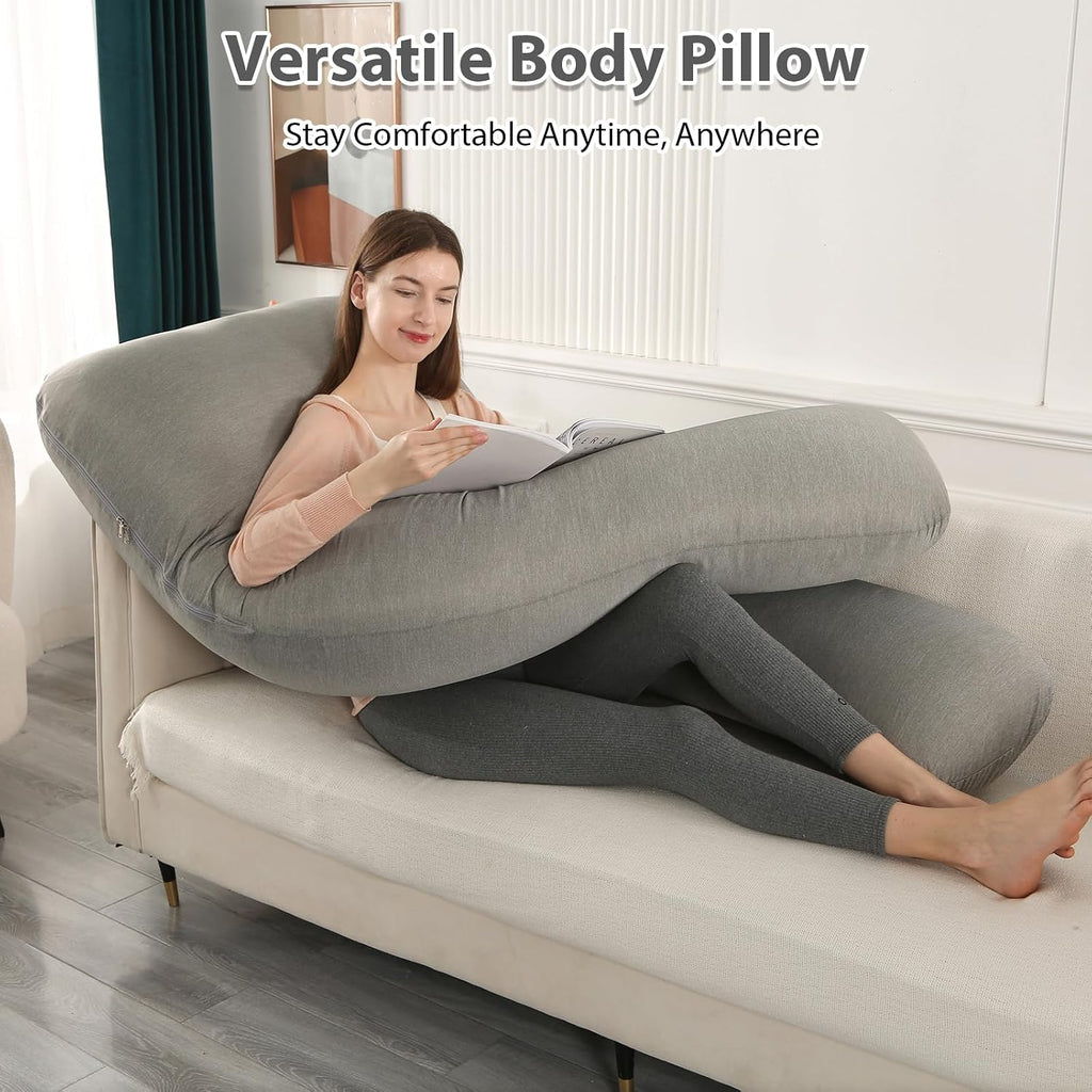 Amagoing Pregnancy Pillows with Cooling Cover, U-Shape Full Body Pillow for Sleeping, Support for Back, Legs, Belly, HIPS for Pregnant Wome…