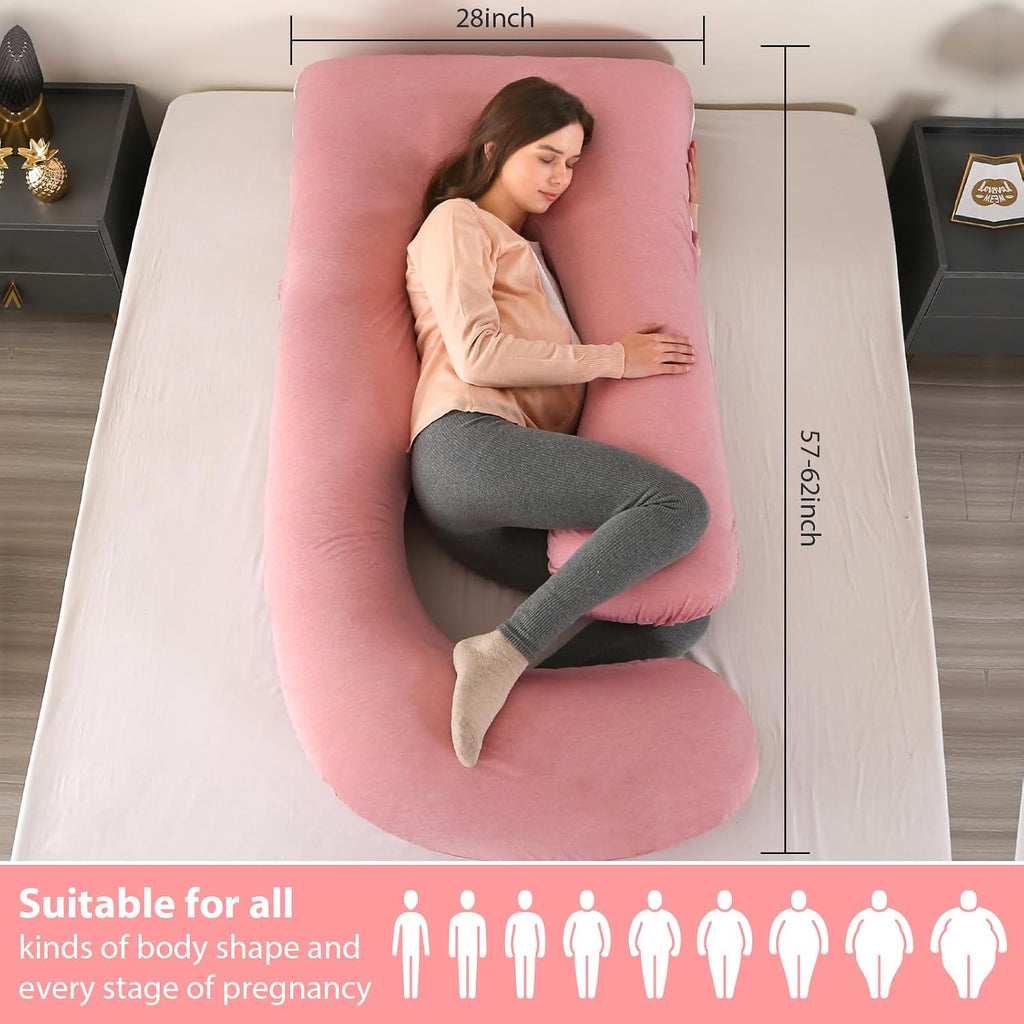 BATTOP Pregnancy Pillow for Sleeping, Maternity Pillow with Cooling Removable Cover, Support for Back, Legs, Belly, Hips for Pregnant…
