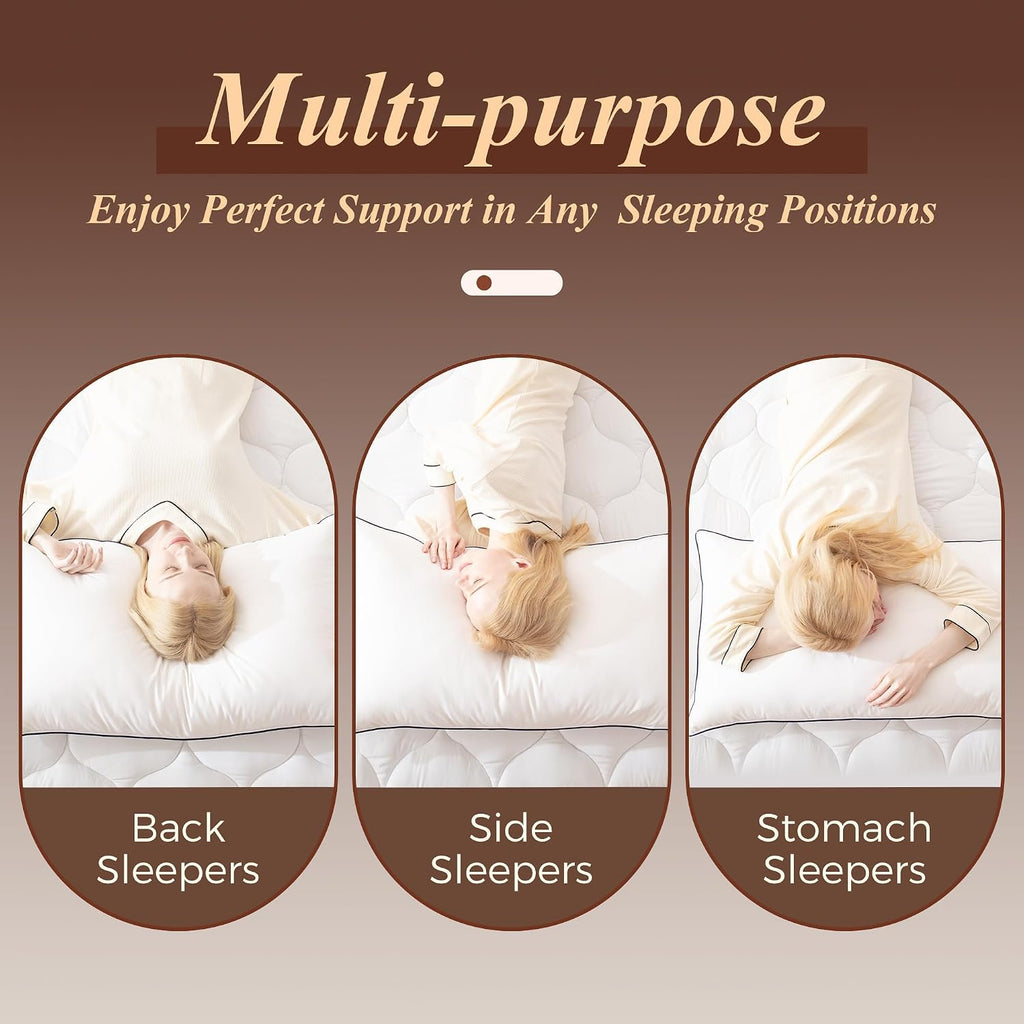 Cosybay Goose Feather Down Fiber Pillows King Size Set of 2, Luxury Bed Pillow for Sleeping, Ultra Soft Cover Hotel Collection Bed…