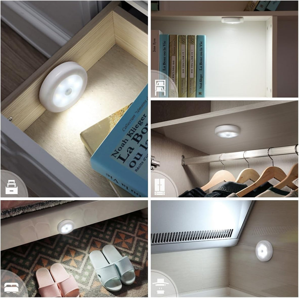 AMIR Upgraded 3.15” Motion Sensor Light Indoor, Cordless Battery Powered Stick on LED Night Lights for Closet, Stair, Under Cabinet…