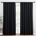 NICETOWN Black Blackout Curtain Blinds - Solid Thermal Insulated Window Treatment Blackout Drapes for Bedroom (2 Panels, 70 inches Wide…