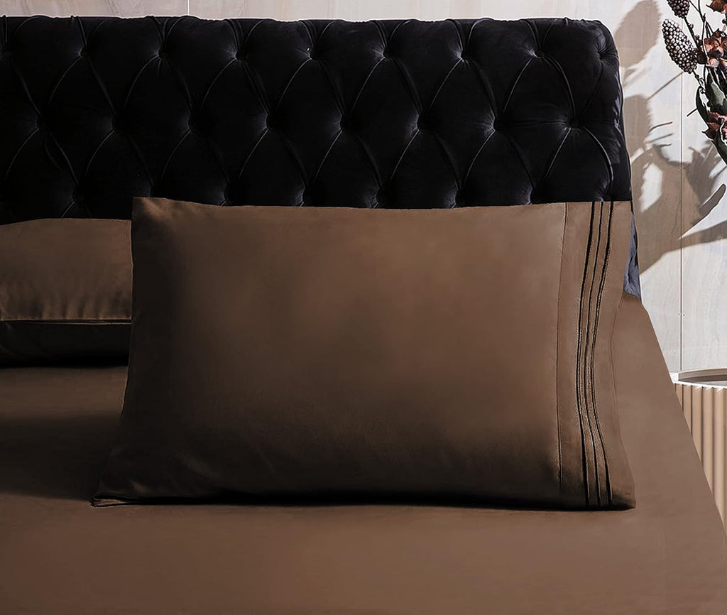 MocassiLuxuryBedding Mocassi Cali King Sheet Set - Luxury Hotel 1800 Premier Bedding Sheets & Pillowcases - Ultra Soft Breathable & Cooling…