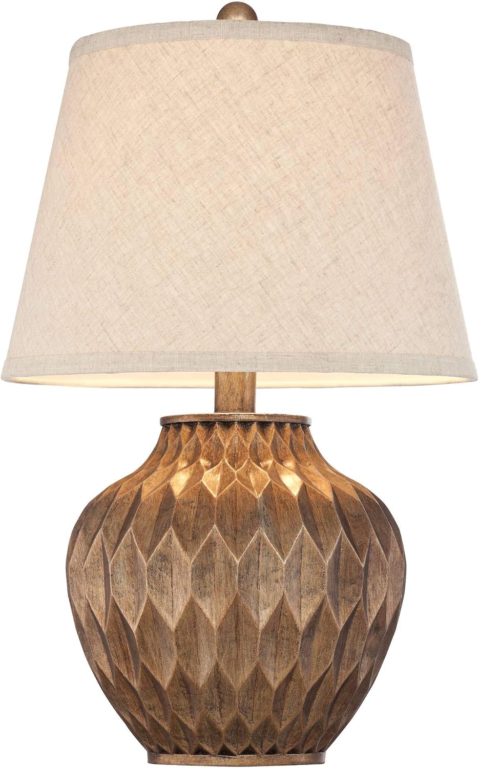 360 Lighting Buckhead Traditional Style Small Accent Table Lamps 22" High Set of 2 Warm Bronze Geometric Urn Tapered Drum Shade for…