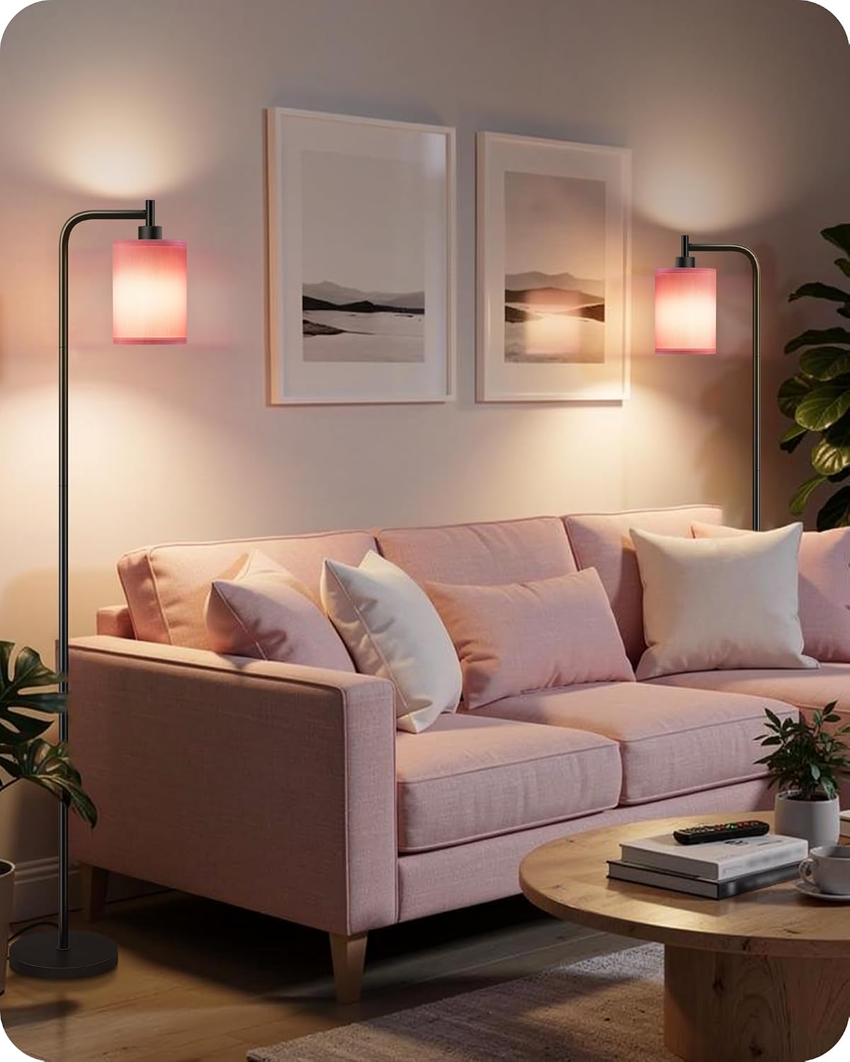 2Pack Dimmable Floor Lamp for Living Room with Remote and Foot Switch, Modern Standing, Corner Lamp,10W Bulb 3 Color Temperatures, for…
