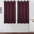 Lemomo Burgundy Red Thermal Blackout Curtains/52 x 54 Inch/Set of 2 Panels Room Darkening Curtains for Bedroom 54 Inch Red