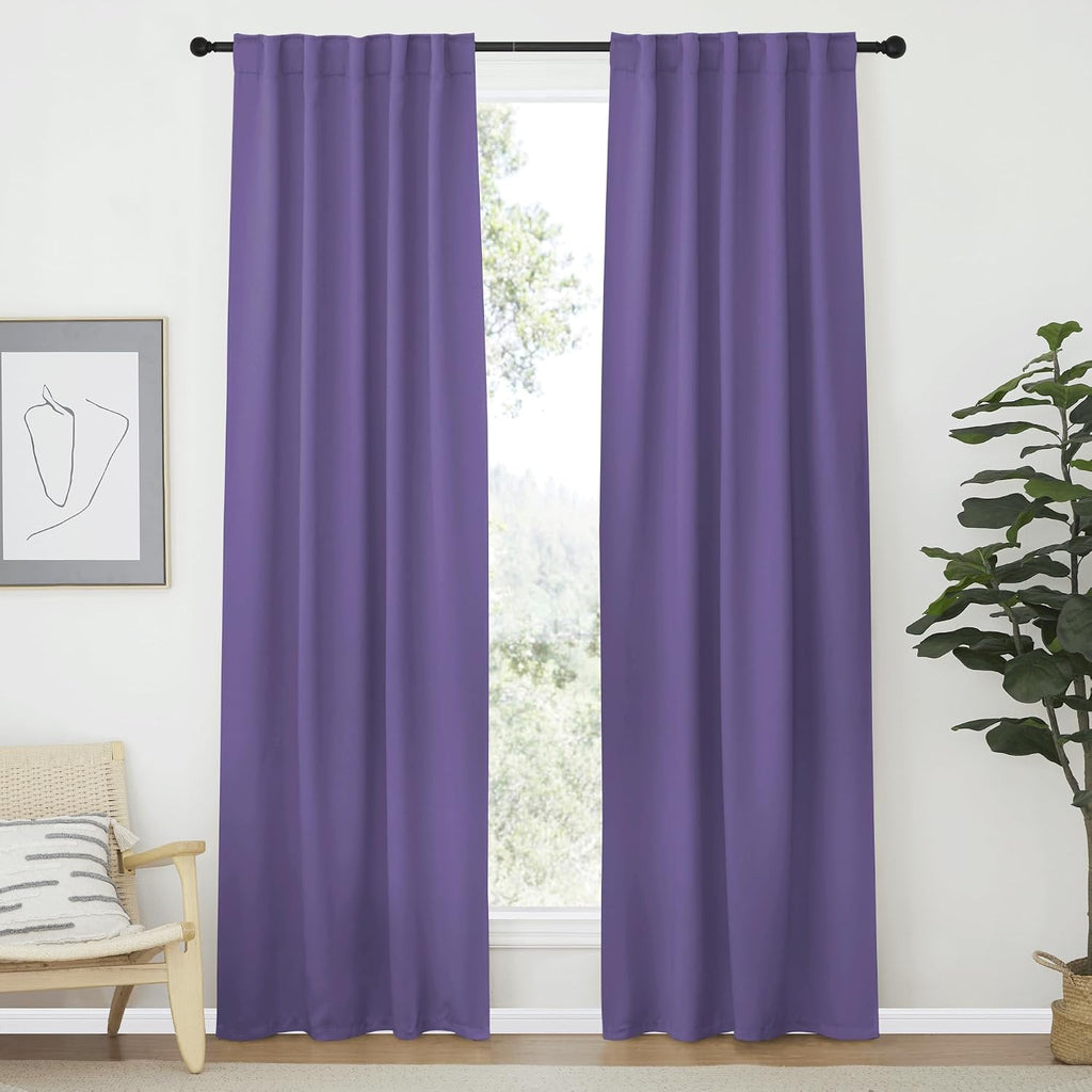 Nicetown Living Room Darkening Curtains - (Lilac Color) W42 x L70, Set of 2, Home Decor Room Darkening Thermal Insulated Drapery Panels for…