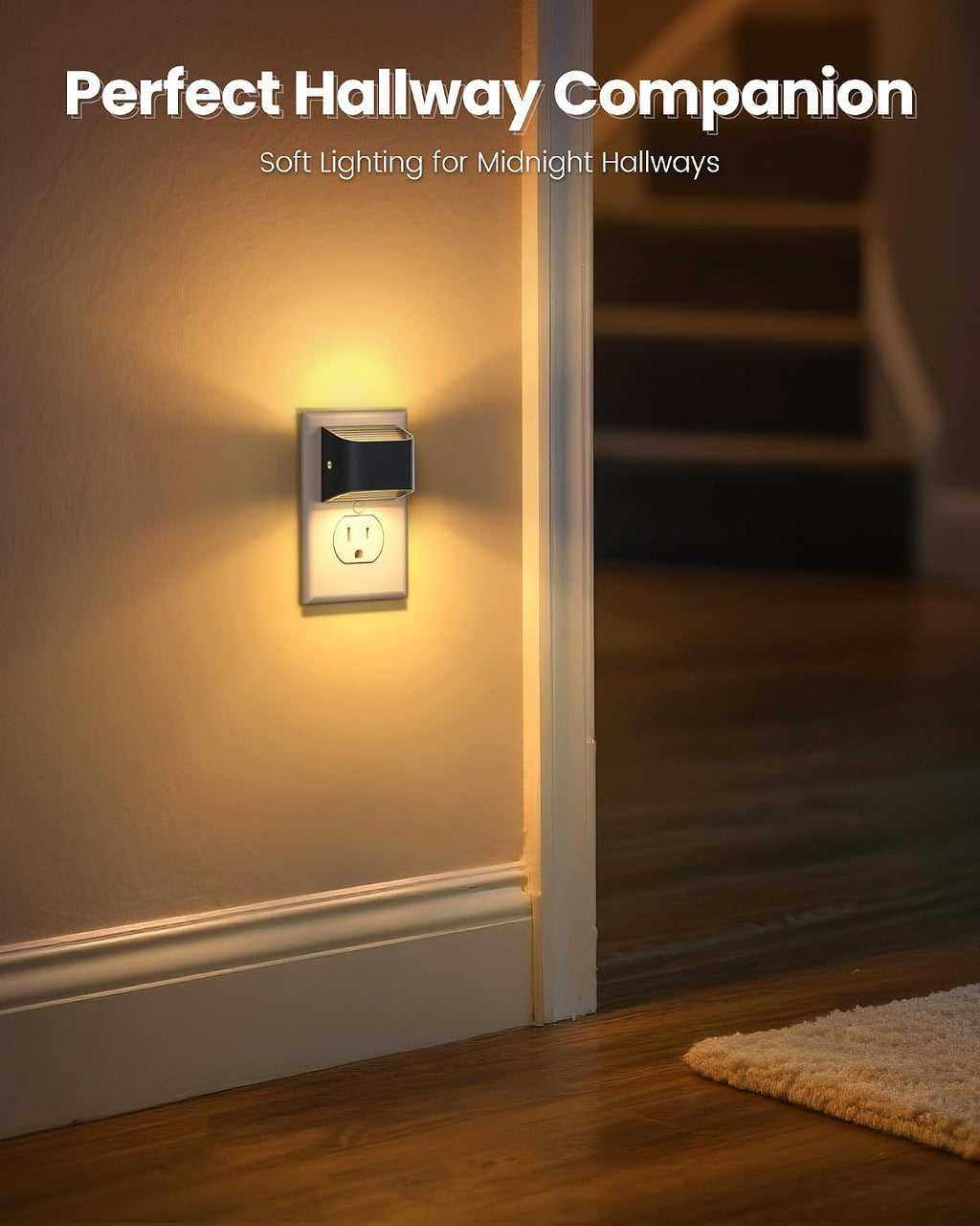 Niorsun Night Lights Plug Into Wall, Auto Brightness Sensor Night Light, 3000K Warm White, Ultra- Wall Light for Hallway Bathroom Bedro…