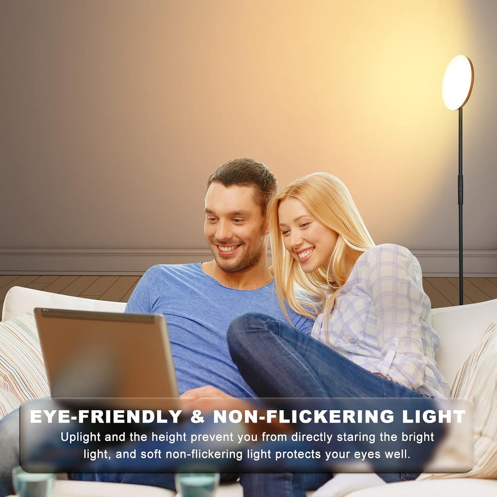 Mukuxin Floor Lamp, Upgraded 40W 4000LM Super Bright Torchiere LED Floor Lamps for Living Room, Stepless Dimmable Color Temperature 2700K-6…