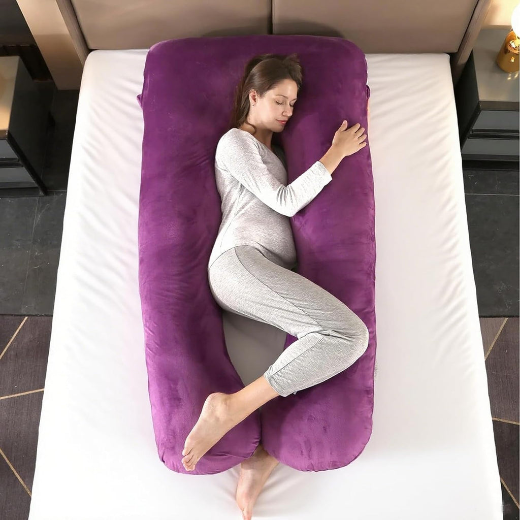 Amagoing 55 inches Pregnancy Pillows for Sleeping, U Shaped Maternity Full Body Pillow for Pregnant Women with Hip, Leg, Back, Belly Suppor…