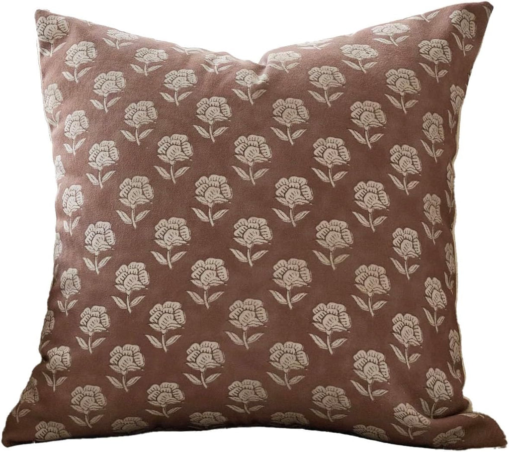 Domvitus Floral Pillow Covers 20x20 Throw Pillow Covers Decorative Farmhouse Block Floral Print Vintage Pillow Cover for Living Room Couch…