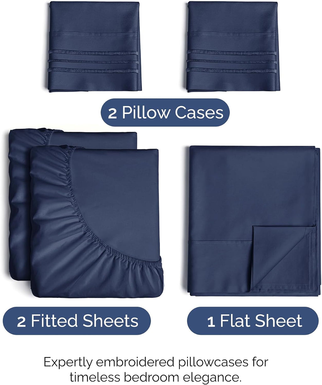 Split King Size 5 Piece Sheet Set - Comfy Breathable & Cooling Sheets - Hotel Luxury Bed Sheets for Women & Men - Deep Pockets, Easy-Fit…