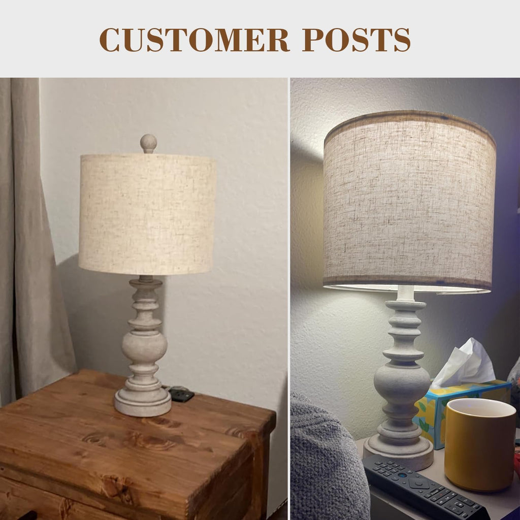 BOBOMOMO Tradition 20" Rustic Table Lamp Set of 2 for Living Room Bedroom Bedside Desk Lamps Bedroom Nightstand Vintage Lamps…