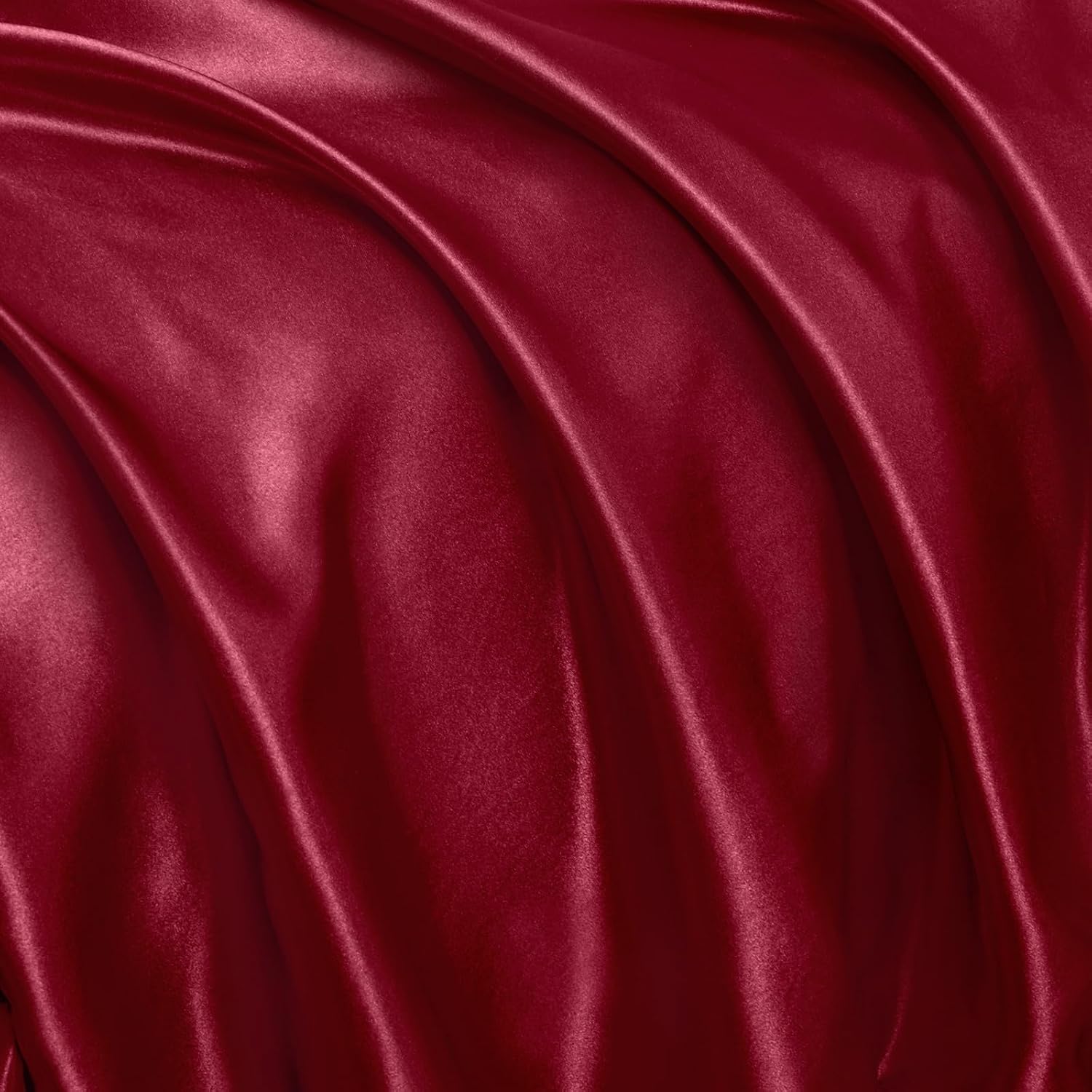 Homiest Ruffle Euro Sham Covers 26x26 Inch Set of 2, Burgundy Satin Pillow Shams with 3 Inch Wide Decorative Ruffled, European Square…