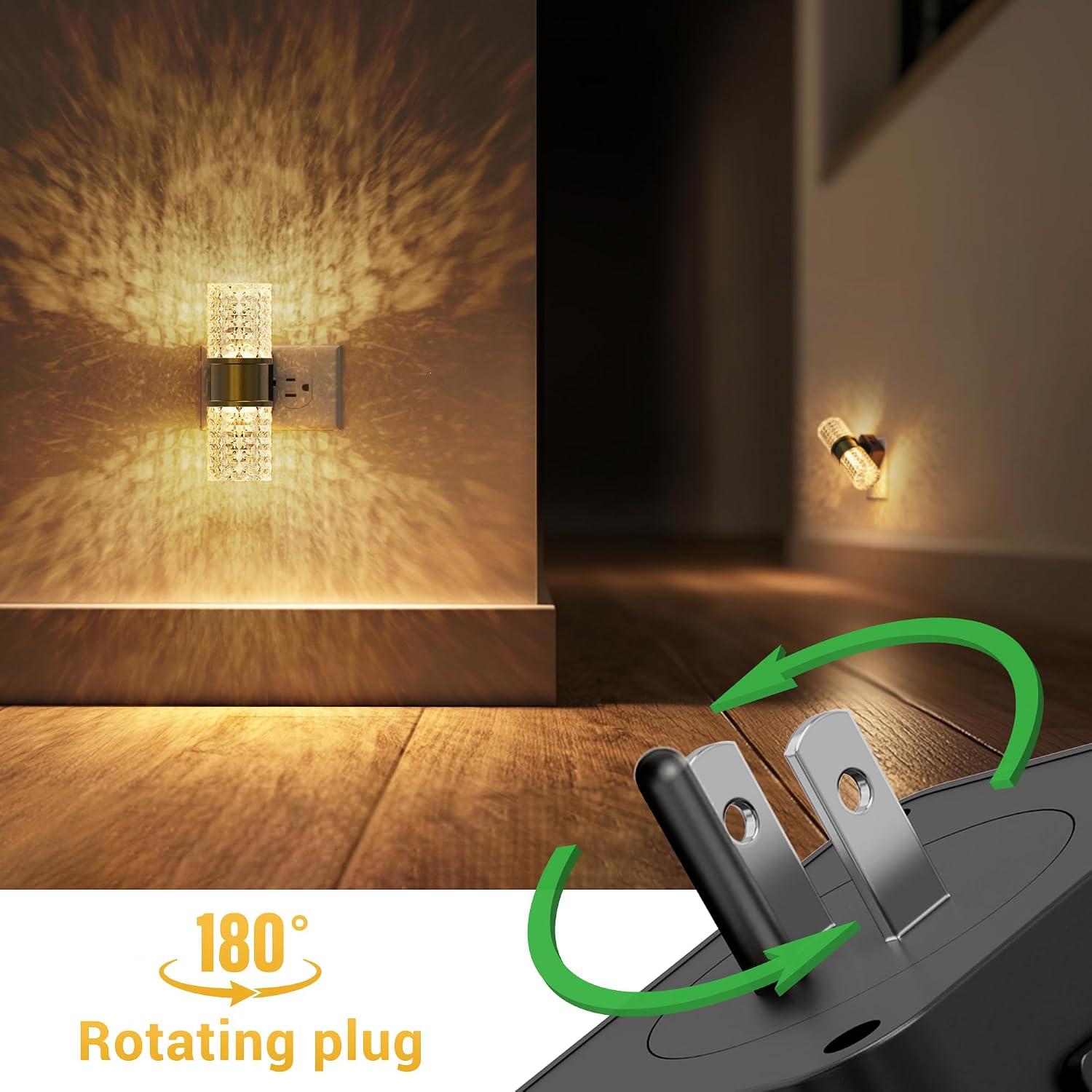 L LOHAS LED Night Light, Dimmable Night Lights Plug into Wall, 0-100LM Adjustable Brightness LED Night Light, Automatic Night Lights Plug…
