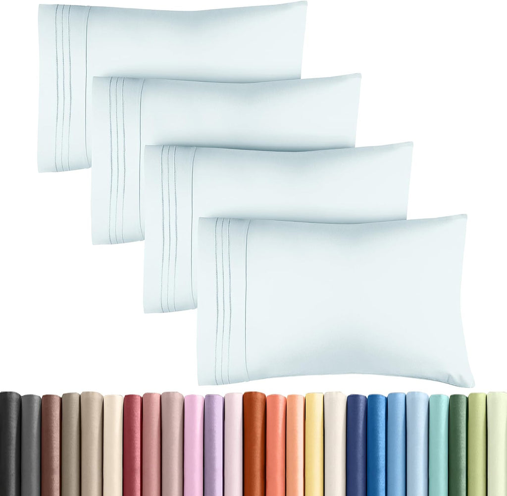 Queen Pillow Cases Set of 4 - Ultra Soft Hotel Quality Pillowcase Covers - Comfy, Cozy & Wrinkle Free - Shrinkage, Stain & Fade Resistant…