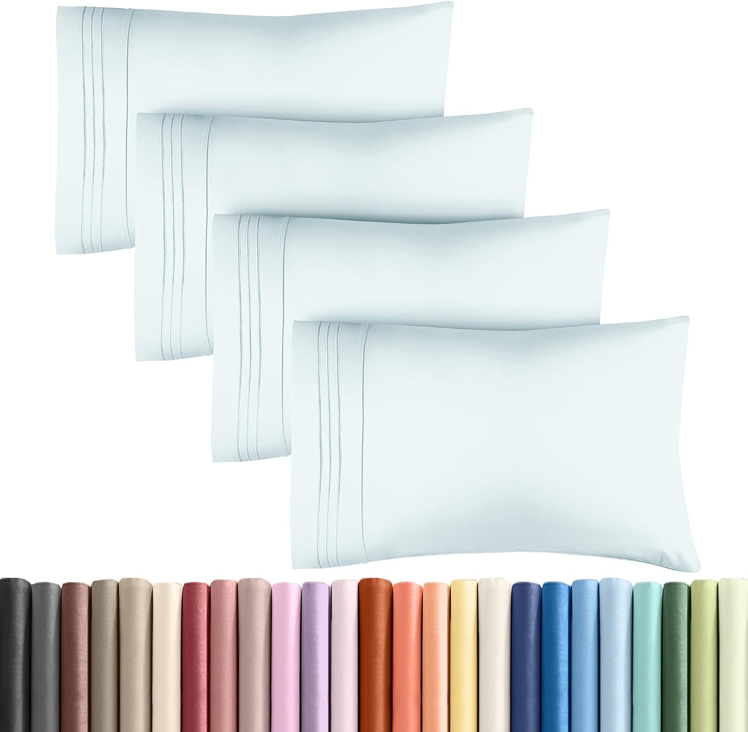 Queen Pillow Cases Set of 4 - Ultra Soft Hotel Quality Pillowcase Covers - Comfy, Cozy & Wrinkle Free - Shrinkage, Stain & Fade Resistant…