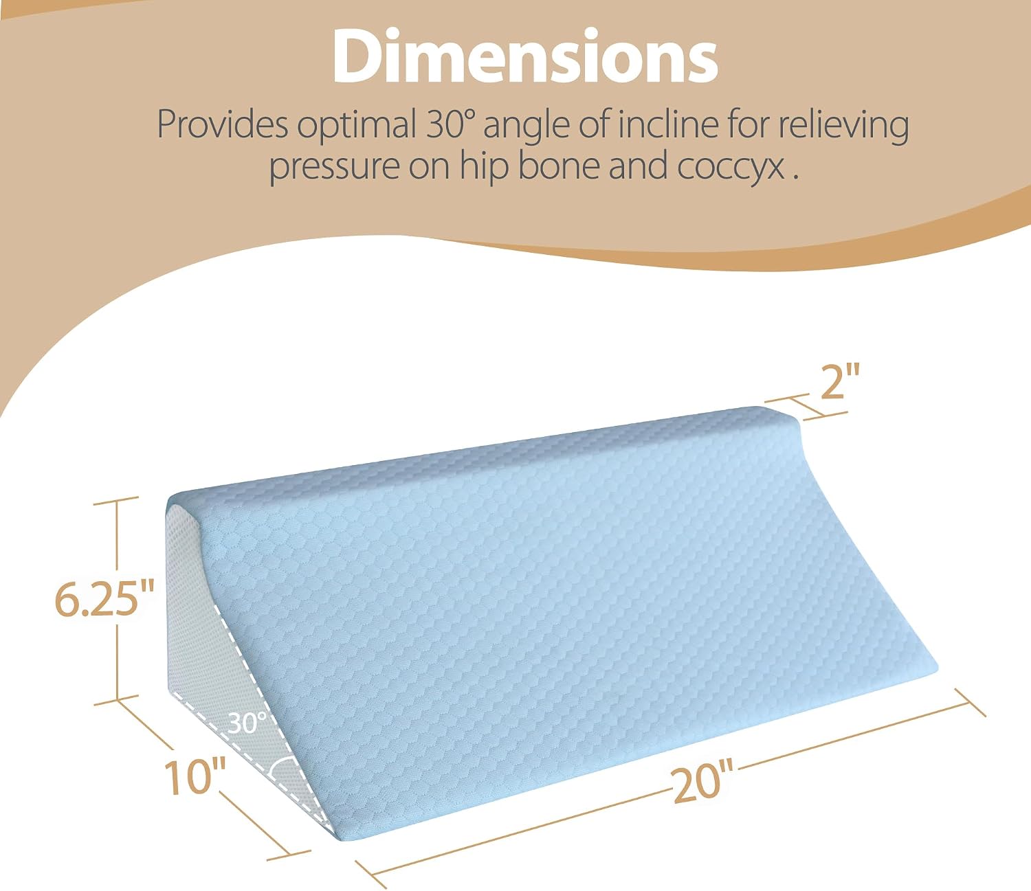 Wedge Pillow for Side Sleeping, Memory Foam Back Pillow Positioners for Side Sleeper, Preventing Bedsores, After Surgery, Pregnancy…